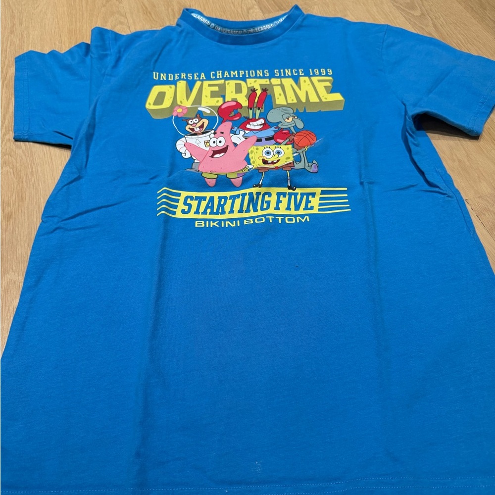 Overtime Blue Short Sleeve Tees with Bold Graphics